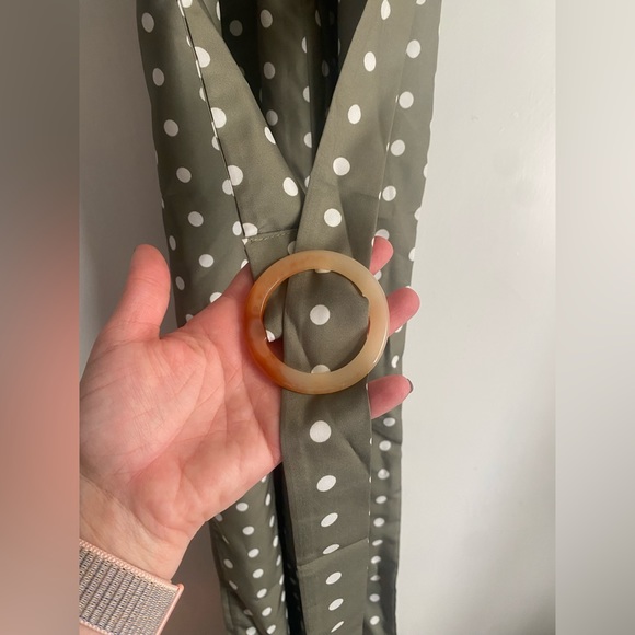 Green and white Polka dot belt jumpsuit - Picture 7 of 7